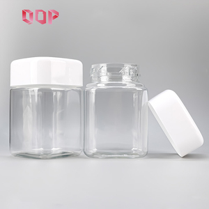 Food Grade Clear <b>Square</b> PET <b>Plastic</b> Jar With White Screw Lid Honey Candy Dry Fruit Storage <b>Container</b> Empty Edible Packaging - Product Image 4