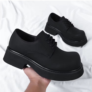 Zapatos de Hombre con Suela Gruesa y Borde Ancho para Vestir, Zapatos Negros Modernos para Hombre, Modelo Nuevo 2025, Zapatos que Aumentan la Estatura - Product Image 1
