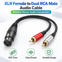 Câble audio XLR femelle 3 broches vers double RCA mâle, cordon répartiteur en Y OFC pour mixeur, amplificateur, haut-parleur, longueur personnalisée