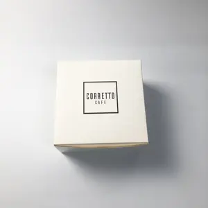 Atacado caixa de papelão quadrada branca personalizada, com tampas, alto brilho branco caixa de papelão para caixa de presente
