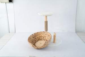 شجرة خشبية للحيوانات الأليفة من إل إم، سرير مرتفع للقطط، شجرة ألعاب للقطط، لعبة خشبية للحيوانات الأليفة، سرير للحيوانات الأليفة مصنوع يدويًا من زهرة الماء - Product Image 3