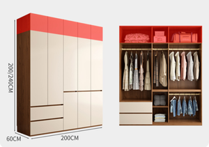 Armoire en <span class=keywords><strong>bois</strong></span> massif segmentée, design sans poignée, panneau <span class=keywords><strong>OSB</strong></span>, placard fini, grande capacité de rangement, pour la maison, la chambre à coucher - Product Image 5