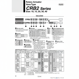 Actuador rotativo SMC Pneumatics, piezas neumáticas de - Product Image 1