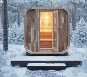 Sauna extérieur au design nordique, sauna traditionnel à vapeur humide, sauna extérieur avec porte en verre trempé - Product Image 3