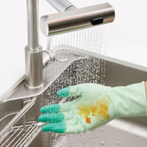 Guantes de Látex de Goma Coreanos Reutilizables de 26 cm y 40 g, Mini, Suaves, Antideslizantes, para Limpieza de Cocina, Lavavajillas, Impermeables, <span class=keywords><strong>2026</strong></span> - Product Image 4