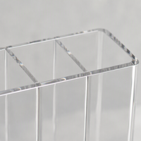 Organisateur de pinceaux de maquillage en acrylique solide personnalisé, imprimé UV, à trois compartiments, pour la vanité, le salon ou la présentation en magasin