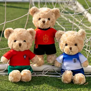 Fabriek Groothandel Custom 14 Inch Voetbal Jersey Teddybeer Knuffels Voor Kinderen Volwassenen
