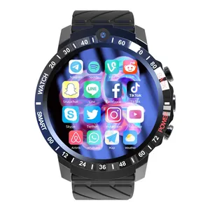 Jam tangan pintar Android 11 pria, arloji cerdas pelacak kebugaran GPS Wifi 4GB + 64GB, layar bulat mendukung Sim 4G untuk lelaki