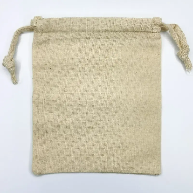 Sac à cordon en coton pour femmes, logo personnalisé imprimé, sac en mousseline avec cordon, pochette en toile