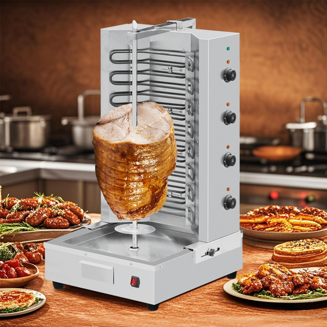 Vertical Automatic Rotating Electric Shawarma Broiler Grill Machine Middle East Rotisserie Roaster Equipment Electric Kebab