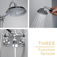 Ensemble de mitigeur de douche mural multifonctionnel en chrome pour douche sur pied
