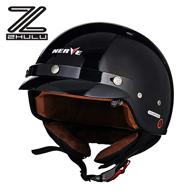 DOT approved Fashion Retro Half face Helmet Motorcycle glass fiber helmet