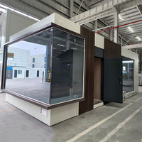 Maison préfabriquée personnalisée en conteneur, maison modulaire avec grande fenêtre en verre du sol au plafond, design moderne, utilisation en extérieur