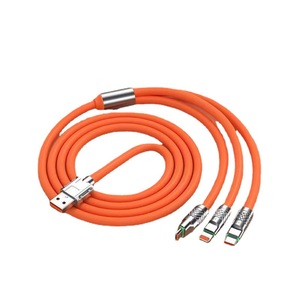 Línea de datos de carga rápida tres en Uno tipo C 5A PD 120W con chaqueta de silicona suave-Marca Geek - Product Image 1