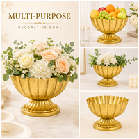 Vase Moderne Doré en Métal pour Centre de Table de Mariage, Décoration Florale pour Fête et Événement