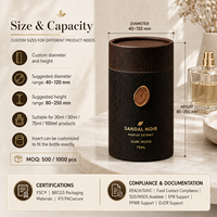 Caja de Cartón Redonda Ecológica para Perfumes y Cosméticos, Tubo de Papel Personalizado con Logotipo
