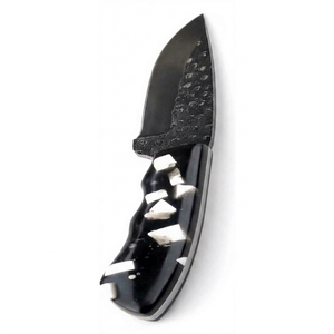 Custom Handmade Forged Fixed Blade Outdoor Camping Utility Knife with Mosaic Inlay <b>Resin</b> Handle - Product Image 1