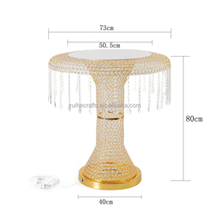 Torta di nozze rotonda diretta <span class=keywords><strong>in</strong></span> fabbrica e supporto per torta <span class=keywords><strong>in</strong></span> acrilico con piedistallo per torta di perline a specchio - Product Image 4