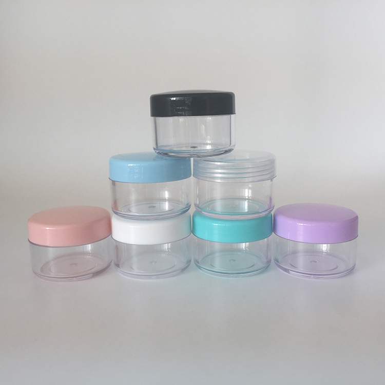 E-commerce hot selling plastic PS 15g / 15ml clear jar pot container for cosmetics glitters, 0.5oz cosmetic cream dispenser jar