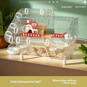 Hamsterler için akrilikten tamamen şeffaf özel ev - büyük ve geniş, altın ipek ayıları için lüks bir villa yuvası - Product Image 2
