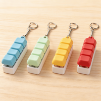 Porte-clés personnalisés en forme de touches de clavier 4-en-1, porte-clés anti-stress, porte-clés clicker, porte-clés en plastique, jouets anti-stress