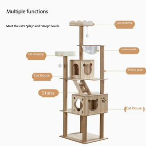 Custom Large Cat Tree Integrated Nest Scratch Board Universal Four Seasons Cat <b>Shelf</b> New Cat Climbing Rack Cloth Integrated - Product Image 5