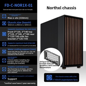 Gabinete de PC <span class=keywords><strong>Fractal</strong></span> Design North XL Full Tower Mesh, Refrigeración por Aire y Agua, Cristal, ATX, Panel Inferior de Madera de Nogal - Product Image 6