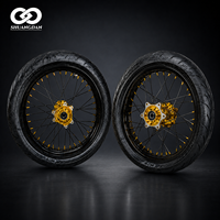 Ensemble de roues à rayons Supermoto dorées de 17 pouces avec pneus de route pour Sur Ron Ultra Bee E-Bike, montage direct