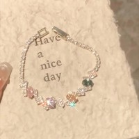 Pulseras de diamantes de imitación irregulares, brillantes y coloridas para mujer, joyería exquisita, regalos de cumpleaños