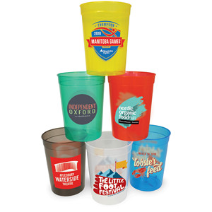 Gobelets publicitaires personnalisés imprimés pour stades, réutilisables en plastique, pour bière, mariages, fêtes et événements - Product Image 1
