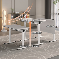 Bureau de travail électrique à hauteur réglable à un seul moteur, pliable, capacité de charge de 100 kg, table ergonomique assis-debout pour le bureau à domicile