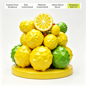 Scultura in Resina Lucida a Basso Polimero a Forma di <span class=keywords><strong>Limone</strong></span> con Fetta di <span class=keywords><strong>Limone</strong></span>, Dimensioni e Colori Personalizzabili per Centri Commerciali, Arte, Arredamento Casa, Hall di Hotel, Lounge - Product Image 2
