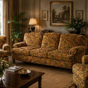 Tela de tapicería con estampado botánico de diseñador, de lujo, con motivos florales y de follaje, por yarda, para sofá y sillón decorativo. - Product Image 6