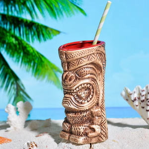 Especial Beachcomber Hawaii Party Gran Tiki Cóctel Taza de cerveza Taza Tiki en forma personalizada Lavado con agua - Product Image 4