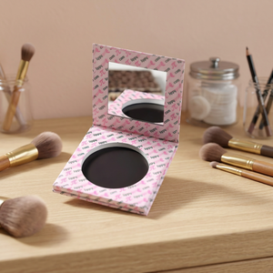 Custom Eco-Friendly Reusable Cosmetic Clamshell Box Paperboard <b>Square</b> <b>Mirror</b> Insert Four-Color Printing Portable Magnetic - Product Image 1