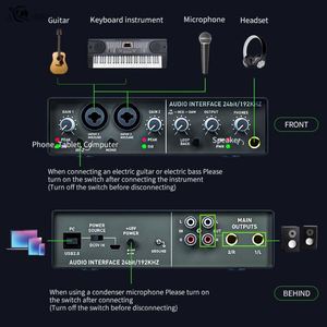 Tarjetas de Sonido y Mezclador Profesionales para Grabación de Música en Vivo en Estudio Digital, Interfaz de Audio USB, Tarjeta de Sonido para Mezclar - Product Image 4
