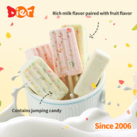 Vente en gros de bonbons Sucette en tablette de lait en forme de crème glacée de marque privée personnalisée avec sucre à éclater mélangé Jouet de bonbons pour enfants ODM/OEM