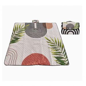 Custom Print Waterproof Quilted Pongee <b>Camping</b> Picnic Blanket Roll-Up with Wrist Strap Lightweight Foldable Outdoor <b>Mat</b> - Product Image 1