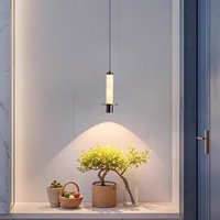 Lustre moderne minimaliste naturel espagnol en albâtre porche Bar lumières décoratives chambre à coucher lustre de chevet lampe centrale intelligente