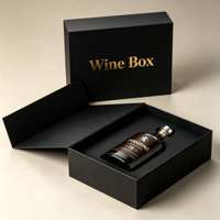 Boîte cadeau Whisky à couvercle rabattable magnétique avec insert en carton ondulé et papier spécial