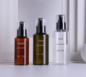 Chai đựng mỹ phẩm <span class=keywords><strong>PET</strong></span> nâu 100ml có sẵn, chai trong suốt với vòi bơm đen, chai lotion 150ml dùng cho serum dưỡng da - Product Image 1