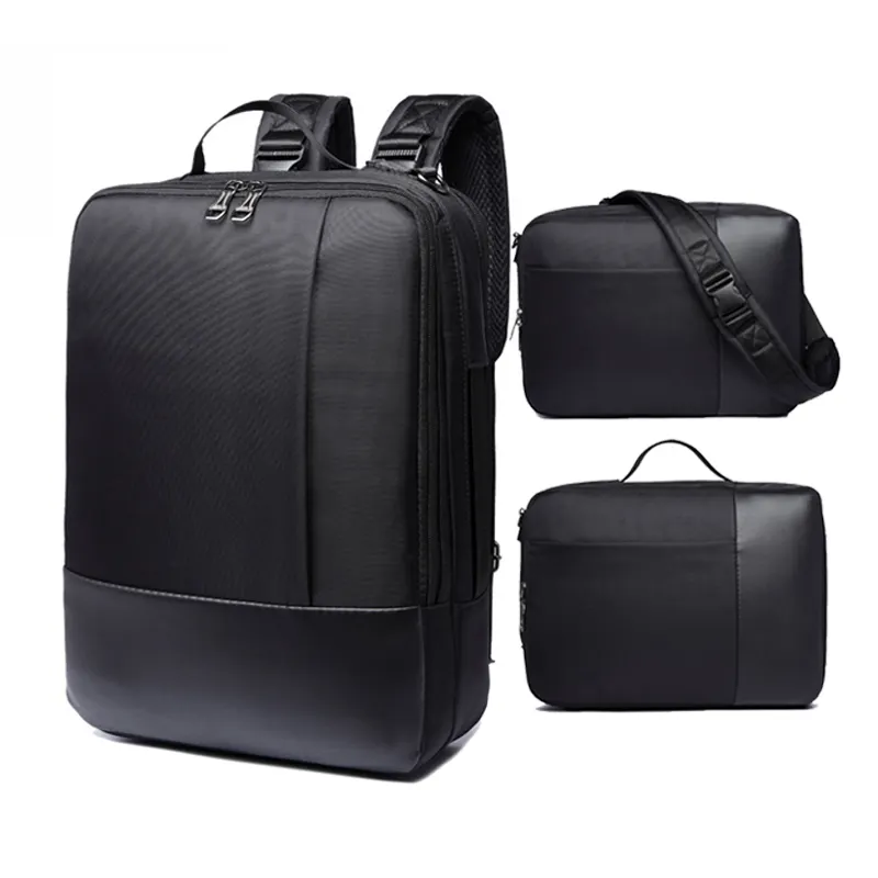 Custom Logo Stylish Gift Waterproof Nylon 3 In 1 Multifunction Men's Business Travel 15.6 Inch Laptop Backpack Bag For Men