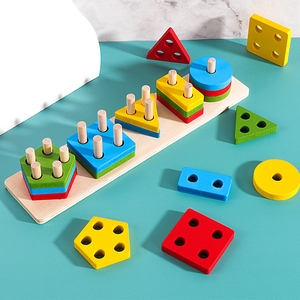 Jouets Montessori en bois, jouets de tri et d'empilage pour tout-petits, trieur de formes et empileur de couleurs pour bébé - Product Image 6