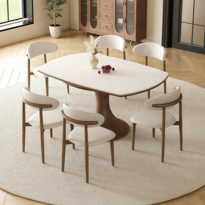 Solid Wood <b>Round</b> Extendable Dining <b>Table</b> Horse Belly Shape For Dining Room Adult Use - Product Image 2