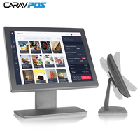 Caja Registradora Todo en Uno con Pantalla Dual de 15 Pulgadas, Terminal POS con Pantalla Táctil Windows 10, Fabricante de Sistemas POS ODM para Zonas de Comida