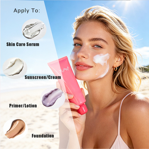 Tubo de Embalaje Cosmético Redondo <span class=keywords><strong>Kiko</strong></span> Squeeze para Limpiador Facial y Protector Solar, con Acabado Brillante y Colorido, Impresión Serigráfica, Material PCR, Color Rosa - Product Image 4
