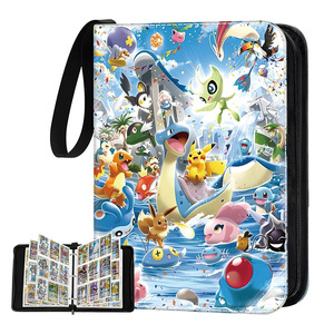 Album de rangement rectangulaire en cuir PU pour cartes Pokémon Anime, avec logo imprimable, porte-cartes à feuilles mobiles personnalisable pour collection - Product Image 4