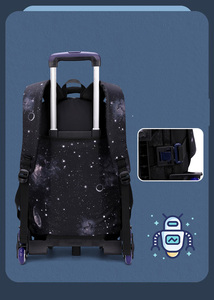 Factory Customized Children <strong>Wheels</strong> Rolling <strong>Backpack</strong> Kids 3 in 1 Trolley Lunch Bag Toddler School Bag Set for Boys - Product Image 4