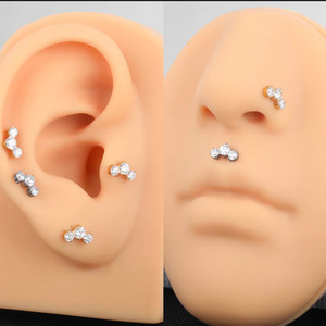 <b>Titanium</b> Flower <b>Stud</b> Earrings G23 Stainless Steel Piercing Jewelry For Ear Cartilage Lip Nose Body Jewelry Gift - Product Image 2