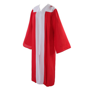 Robe Religieuse Européenne Unisexe Rouge et Blanche, Costume de Prêtre d'Église, Robe de Scène avec Épaulettes, en Fibre de Polyester - Product Image 1